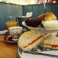 Cheese and tomato sandwiches at Lion Rock Tea Rooms in Cheddar