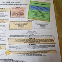 Menu at Lion Rock Tea Rooms in Cheddar
