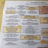 Menu at Lion Rock Tea Rooms in Cheddar