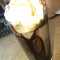 Vegan salted Carmel hot chocolate  at Lion Rock Tea Rooms in Cheddar