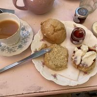Vegan cream tea and loose leaf tea  at Lion Rock Tea Rooms in Cheddar