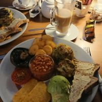 Big vegan 👍 at Lion Rock Tea Rooms in Cheddar