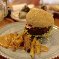 Vegan burger  at Bistroveg by Ouzo in Santa Marta