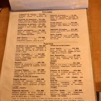 The menu in Spanish at Bistroveg by Ouzo in Santa Marta
