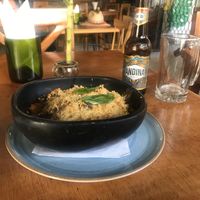Vegan lasagne - tasty and big! at Bistroveg by Ouzo in Santa Marta