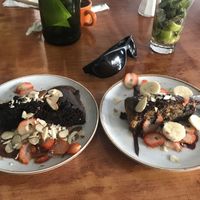Ooh - vegetarian chocolate cake and vegan carrot bread. Both gluten free. at Bistroveg by Ouzo in Santa Marta