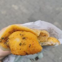 Delicious cheese sandwich with spices such as oregano. It was very good at Hera Veggie in Sao Paulo