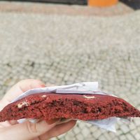 Red velvet cookie with White chocolate very good at Hera Veggie in Sao Paulo