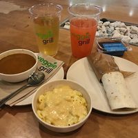 Mac n cheese, lentil soup, buffalo wrap, brownie  at Veggie Grill - Spectrum Center in Irvine