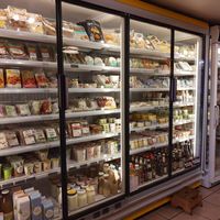 Refrigerated section at Phoenix Bioladen in Biel