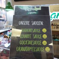 Menu of sauces at Veganland - Zülpicherstr in Cologne