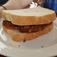 Sausage and tomato, again nicer than looks (really bland looking) at Osbornes @ 68 in York