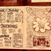 Front/back of menu at The Yellow Deli  in Rutland