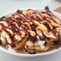 Cheese Burger Fries at Vege Pulse in Auckland