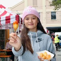 Delicious vegan corn dogs from Vege Pulse. at Vege Pulse in Auckland