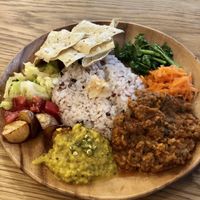 Curry plate - tasty! at Kumeys in Tokyo