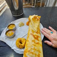 96p for this Masala Dosa... with free top ups of the side dishes...
If you've never tried a Masala Dosa,  u gotta try it!
 Easily 1 of my favourite Indian dishes... 😋...x at Golden Cafe in Colombo