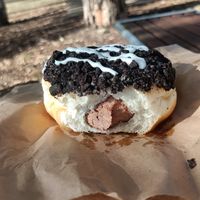 Oreo doughnut - choc creme filling was too rich for me at Goldeluck's Bakeshop in Croydon
