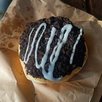 Vegan oreo doughnut at Goldeluck's Bakeshop in Croydon