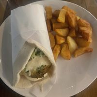 Vegan gyros and chips  at Elia Greek Kitchen in Siem Reap
