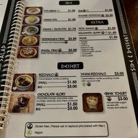 Menu desserts and sides   at Elia Greek Kitchen in Siem Reap