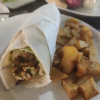 Vegan gyros with fries at Elia Greek Kitchen in Siem Reap