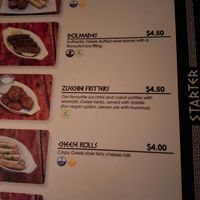 Menu at Elia Greek Kitchen in Siem Reap