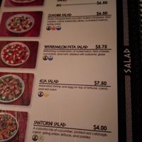 Menu at Elia Greek Kitchen in Siem Reap