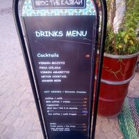 Drink menu at Broc The Kasbah in Marrakech