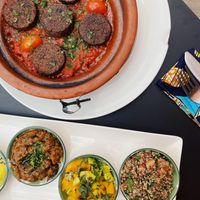 Starter platter, vegetable ball tagine  at Broc The Kasbah in Marrakech