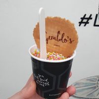 Vegan Chocolate with vegan sprinkles. at Geraldo's in Largs