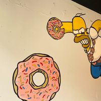 Simpsons at Machino Donuts - Bloor St in Toronto