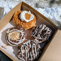 Biscoff, Ferrero Rocher, Cookies n Cream  at Machino Donuts - Bloor St in Toronto