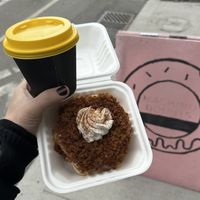 Carrot Cake Donut and an Americano (small)  at Machino Donuts - Bloor St in Toronto