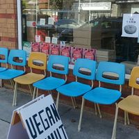 Hard to miss these vegan donuts at Machino Donuts - Bloor St in Toronto