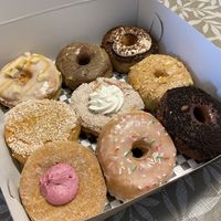 Assorted donuts at Machino Donuts - Bloor St in Toronto