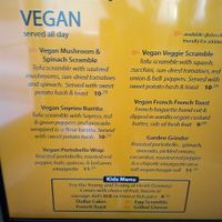 Menu at Scramble in Tempe