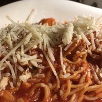 Spaghetti pomodoro with vegan cheese   at Vapiano - Stationsplein in Utrecht