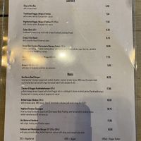 Menu  at Ben Nevis Inn in Fort William