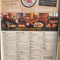 The menu at The Grog & Gruel in Fort William