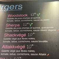 Burger menu  at Shack Attakk in Mont-saint-hilaire