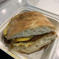 Vegan breakfast sandwich at The Velvet Pig in Lake Charles