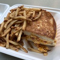 Vegan pimento grilled cheese at The Velvet Pig in Lake Charles