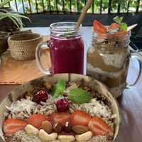 Passion bowl & chocolate chia pudding  at Urban Jungle in Ubud