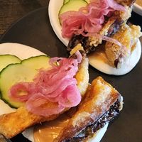 Crispy eggplant bao at Din Dins in Albury