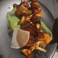 Tofu & mushroom skewers at Din Dins in Albury