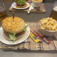 Massive and delicious vegan burger  at Kavarna Park - The Park Cafe in Bled