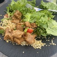 Salad with vegan meat  at Kavarna Park - The Park Cafe in Bled
