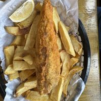 Vegan fish and chips    at Sutton and Sons - Graham Rd in North London