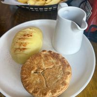 pie with mash & gravy  at Sutton and Sons - Graham Rd in North London